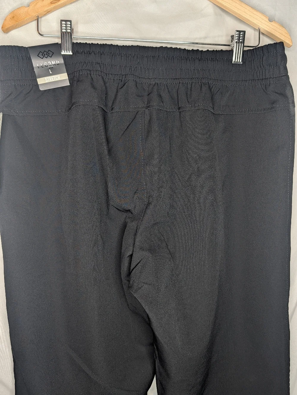 LEG3ND Men's Black Comfort Fit Drawstring Jogger Pants, Large - Picture 4 of 16